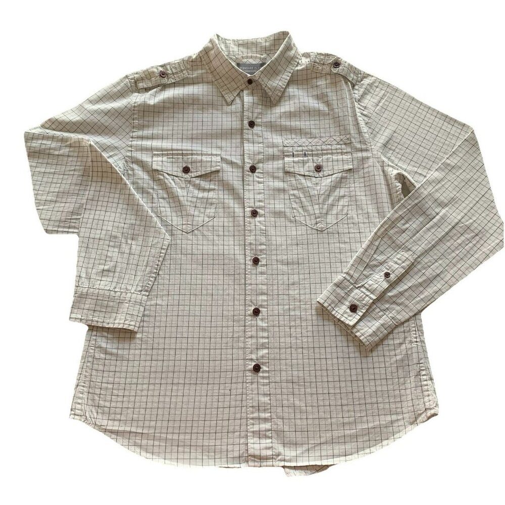 Men's Standard Cloth Longsleeve Button Down Shirt Size Medium
